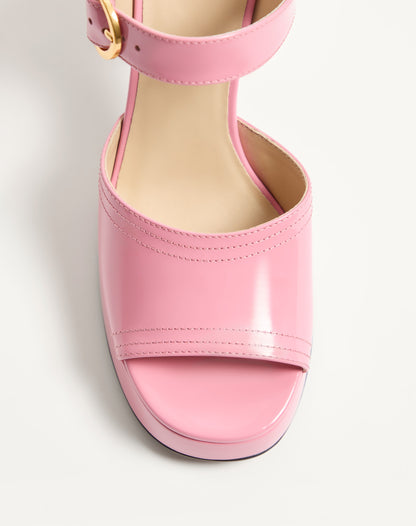 Fawcette Platform Sandal In Polished Calfskin 100mm