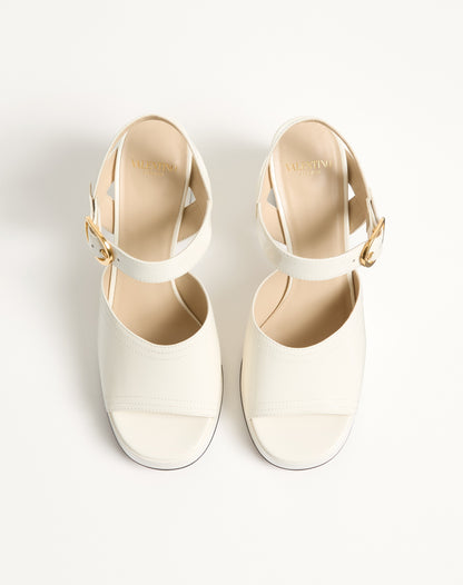 Fawcette Platform Sandal In Polished Calfskin 100mm