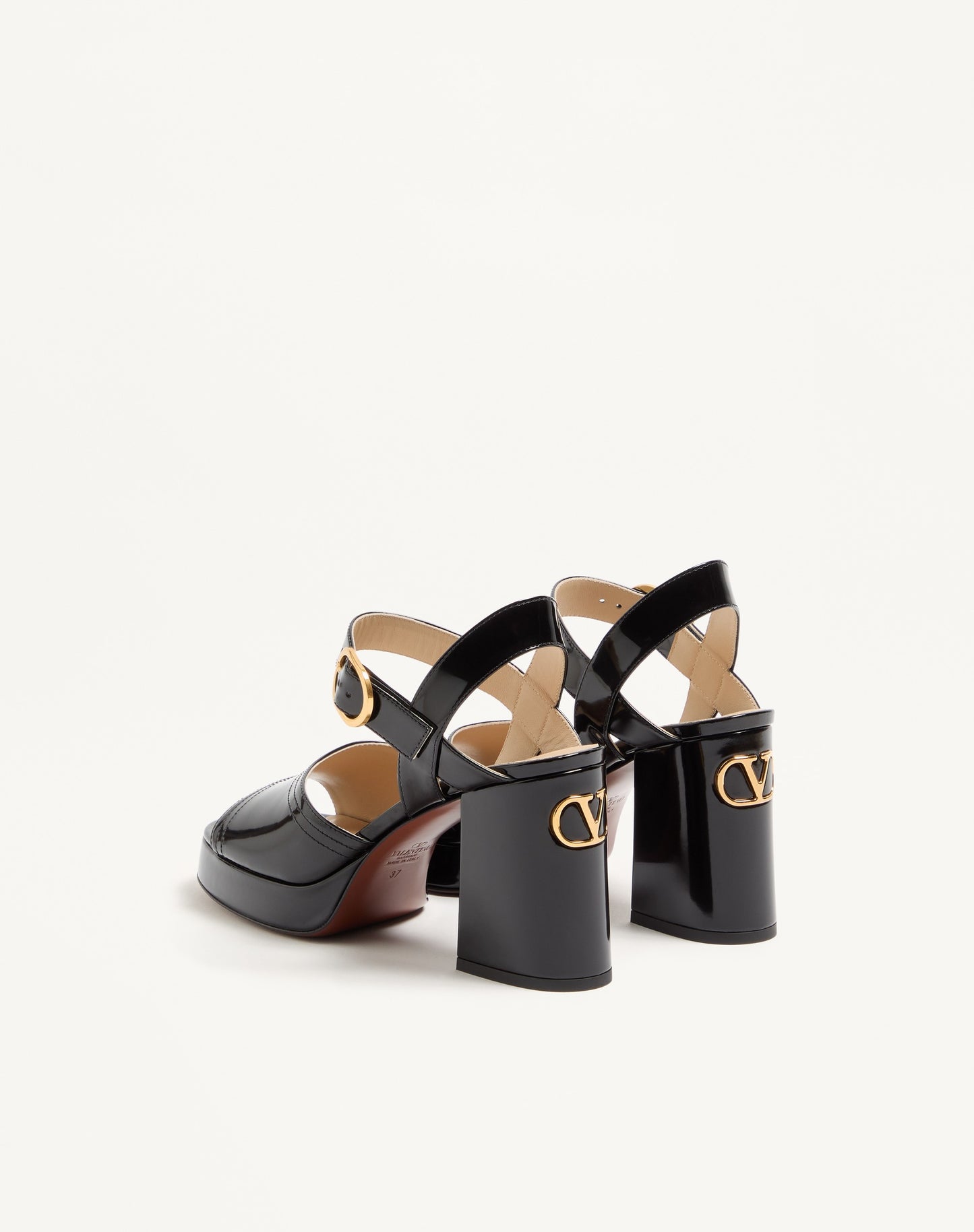 Fawcette Platform Sandal In Polished Calfskin 100mm