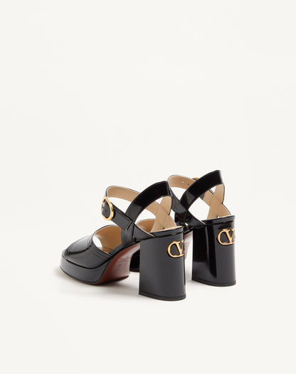 Fawcette Platform Sandal In Polished Calfskin 100mm