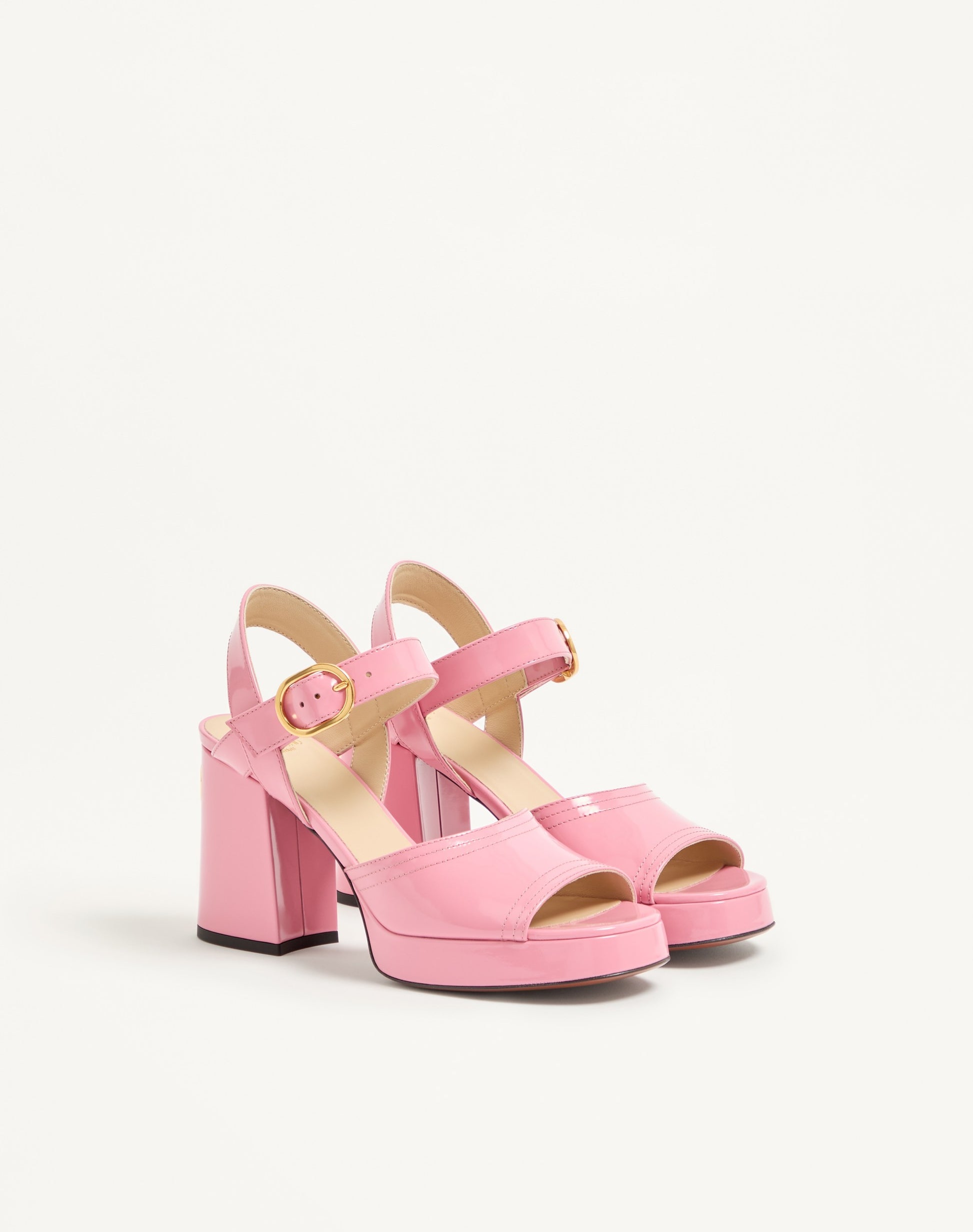 Fawcette Platform Sandal In Polished Calfskin 100mm