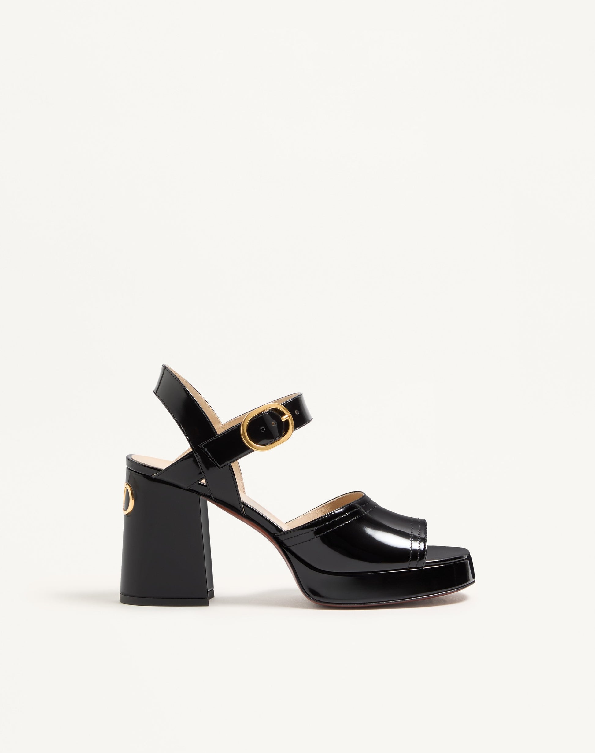 Fawcette Platform Sandal In Polished Calfskin 100mm