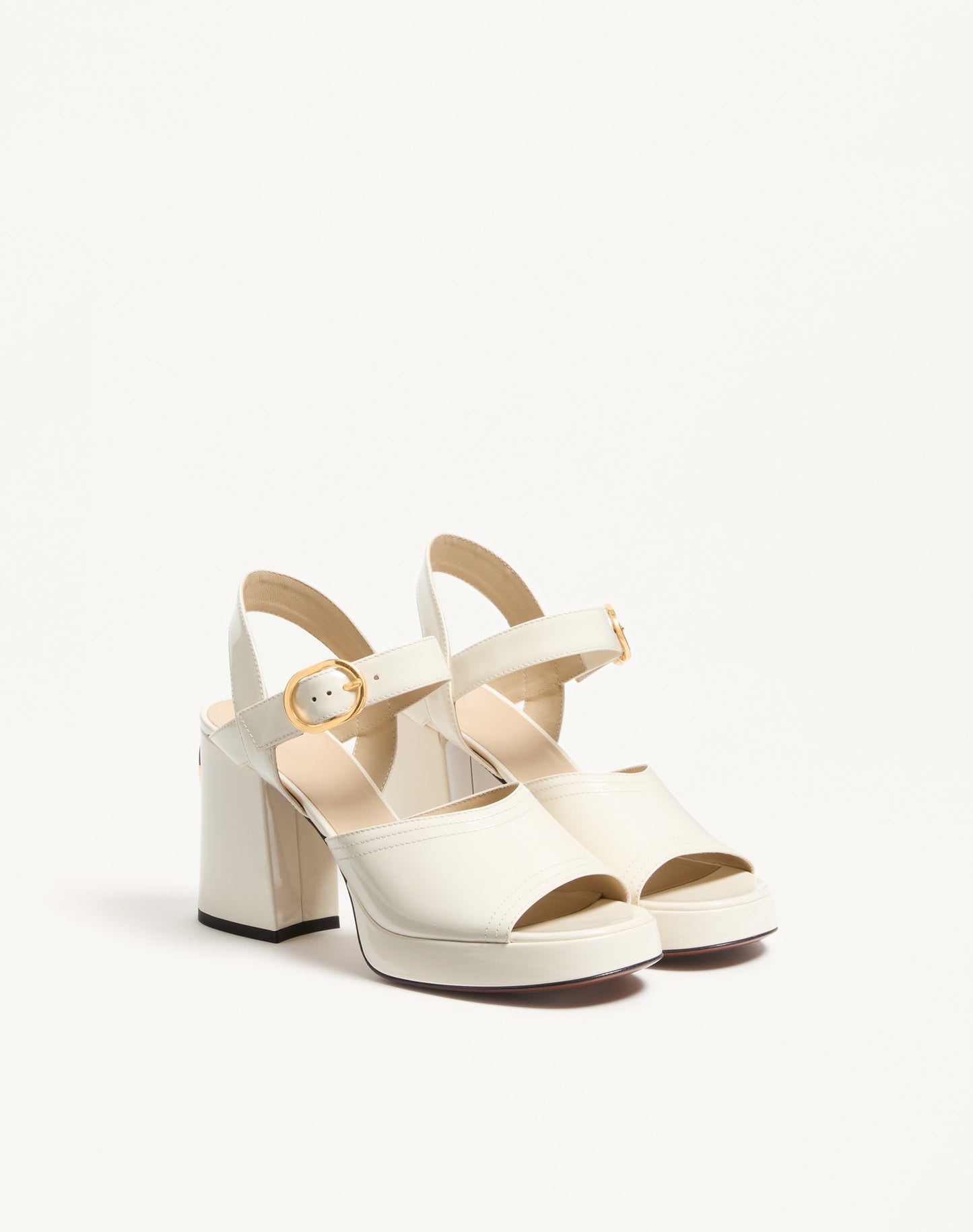 Fawcette Platform Sandal In Polished Calfskin 100mm