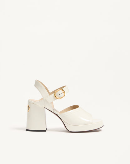 Fawcette Platform Sandal In Polished Calfskin 100mm