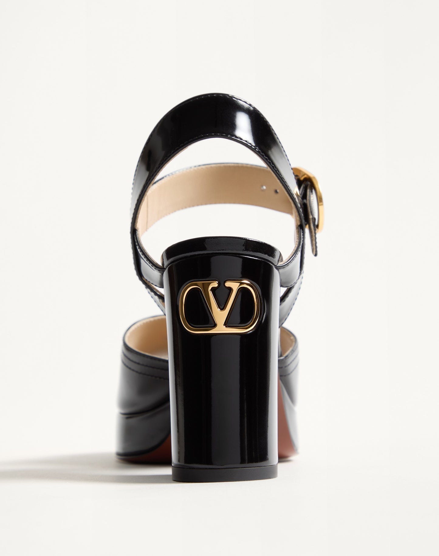 Fawcette Platform Sandal In Polished Calfskin 100mm