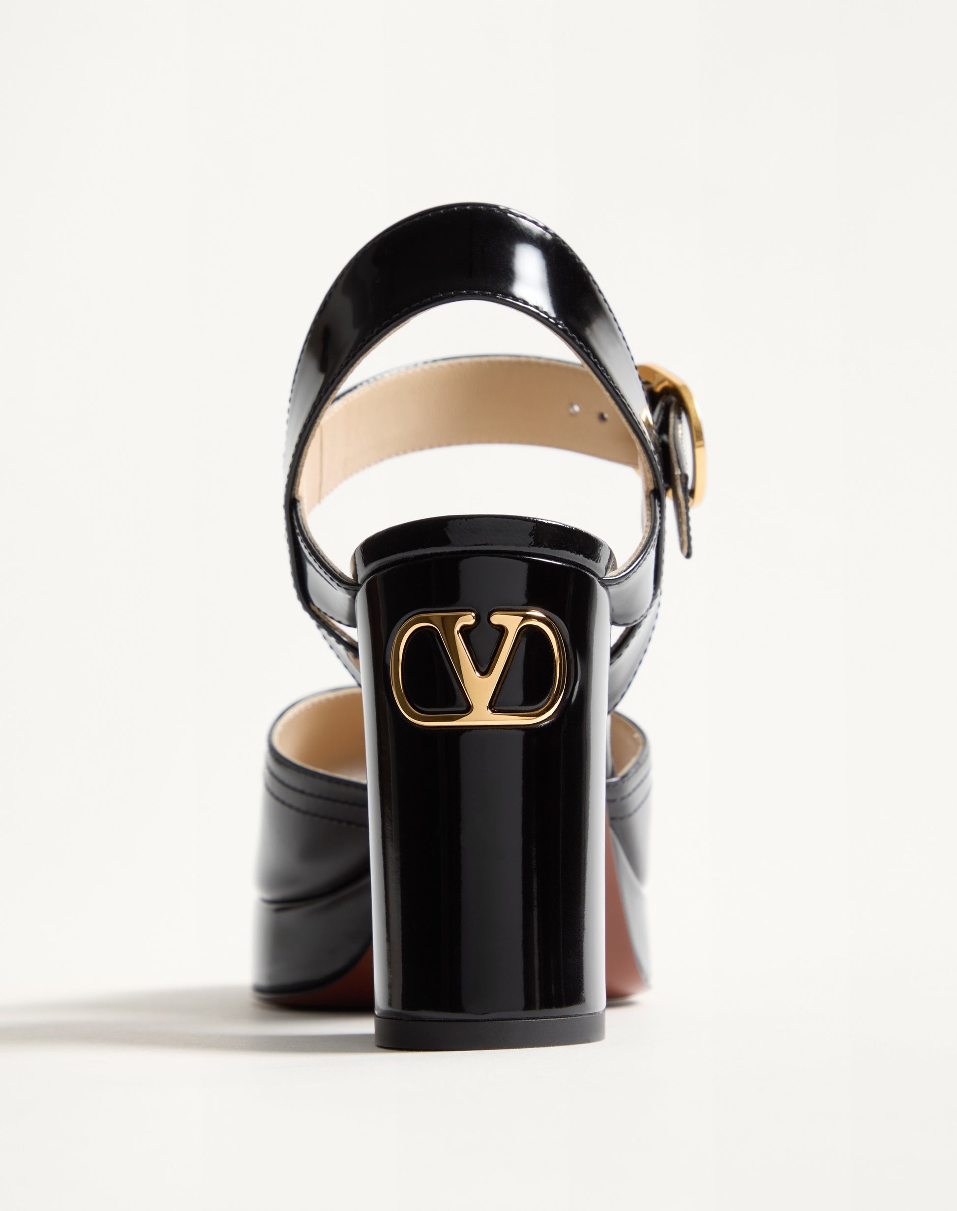 Fawcette Platform Sandal In Polished Calfskin 100mm