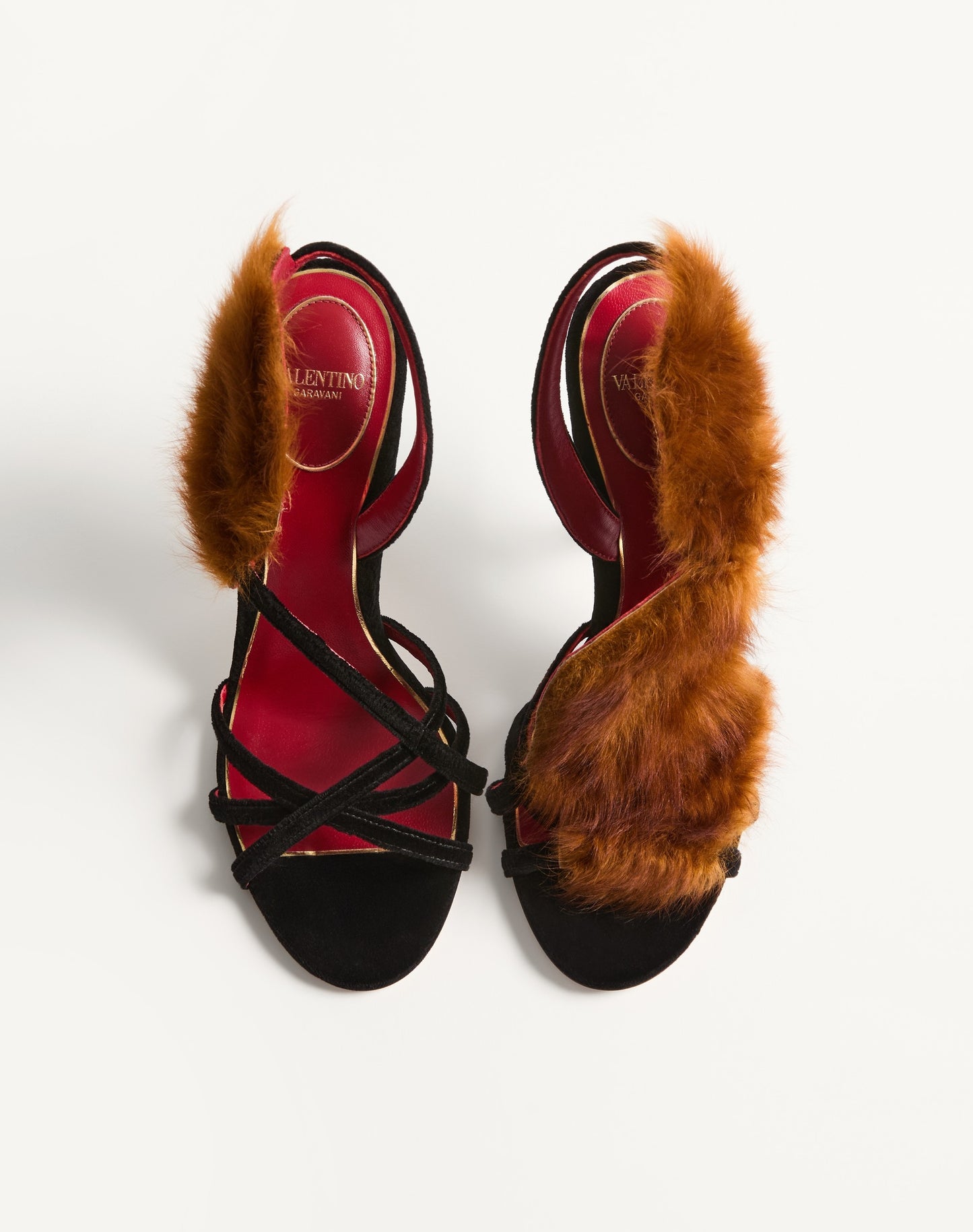 Fetishique Velvet Sandal With Fur Leaf 105 Mm