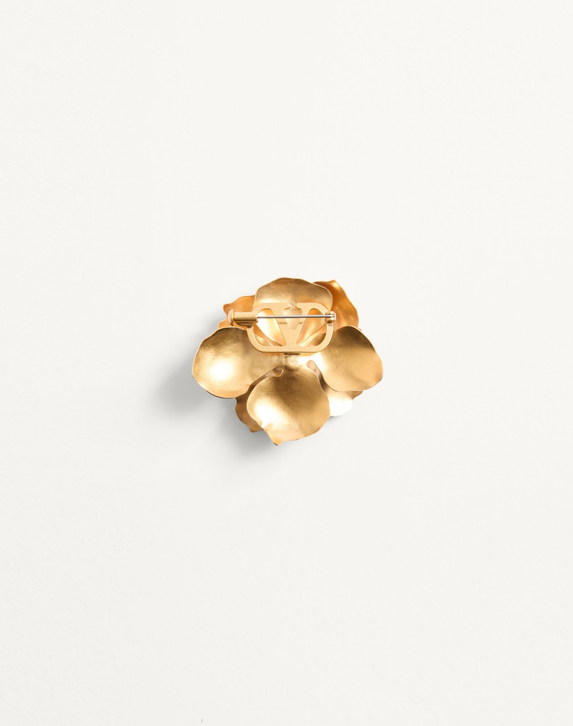 Fleur Lumineuse Brooch In Metal And Fabric