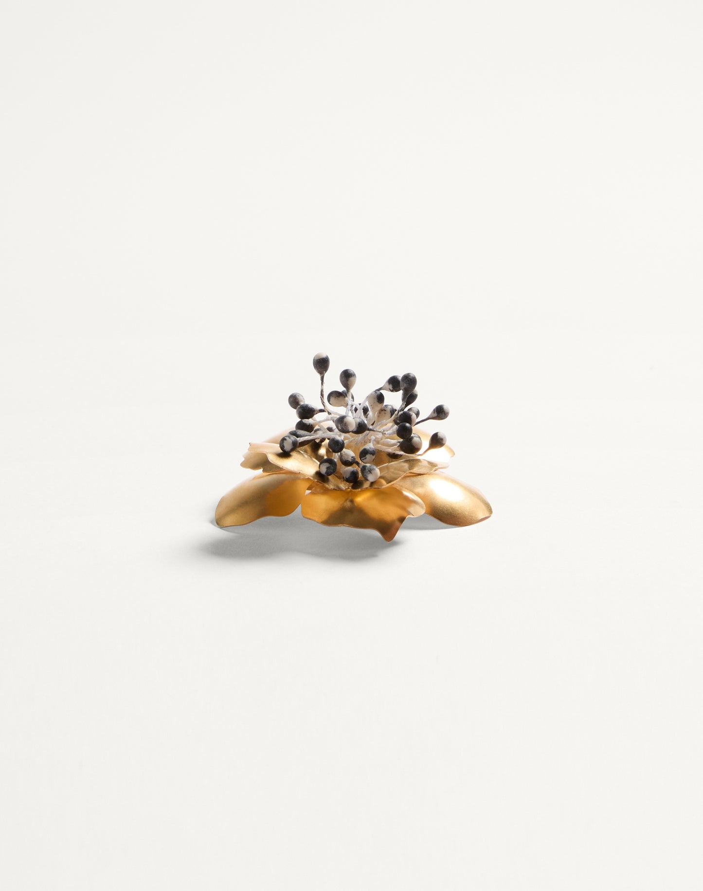 Fleur Lumineuse Brooch In Metal And Fabric