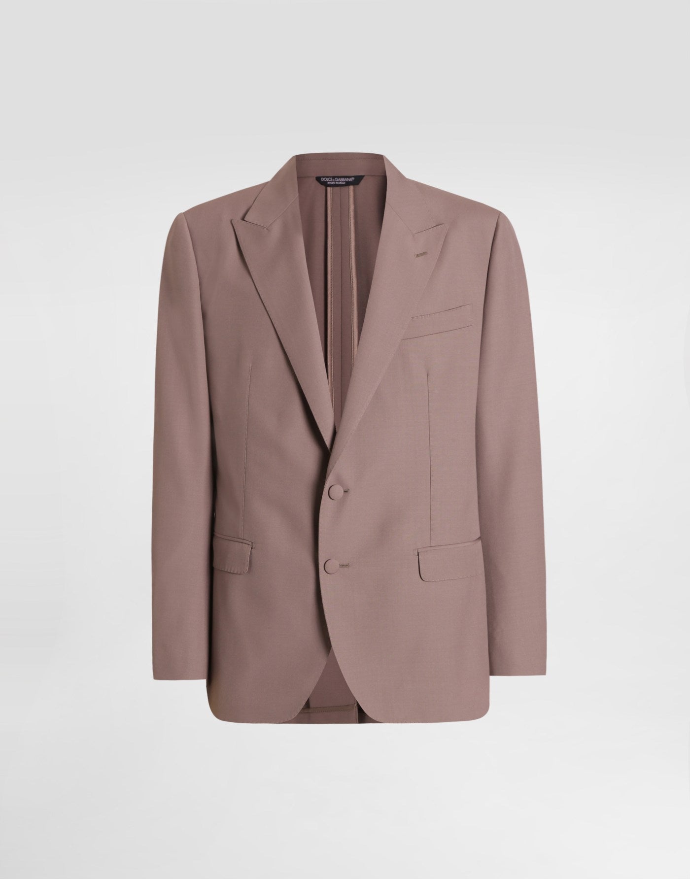 Single-breasted wool poplin jacket