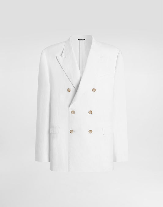 Double-breasted taormina linen jacket
