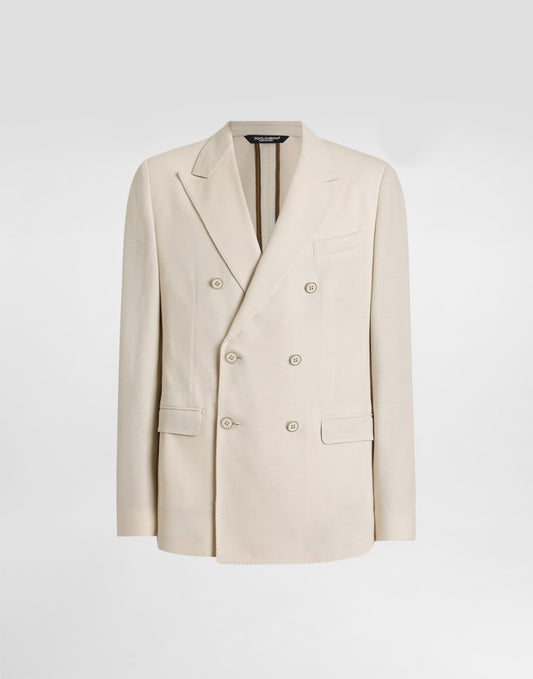 Double-breasted taormina cotton jersey jacket