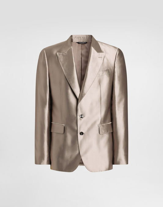 Sicilia light single-breasted silk shantung jacket