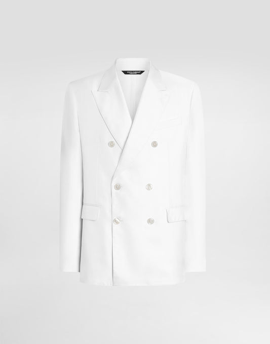 Sicilia light double-breasted silk twill jacket