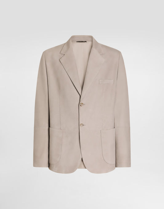 Single-breasted jacket in suede