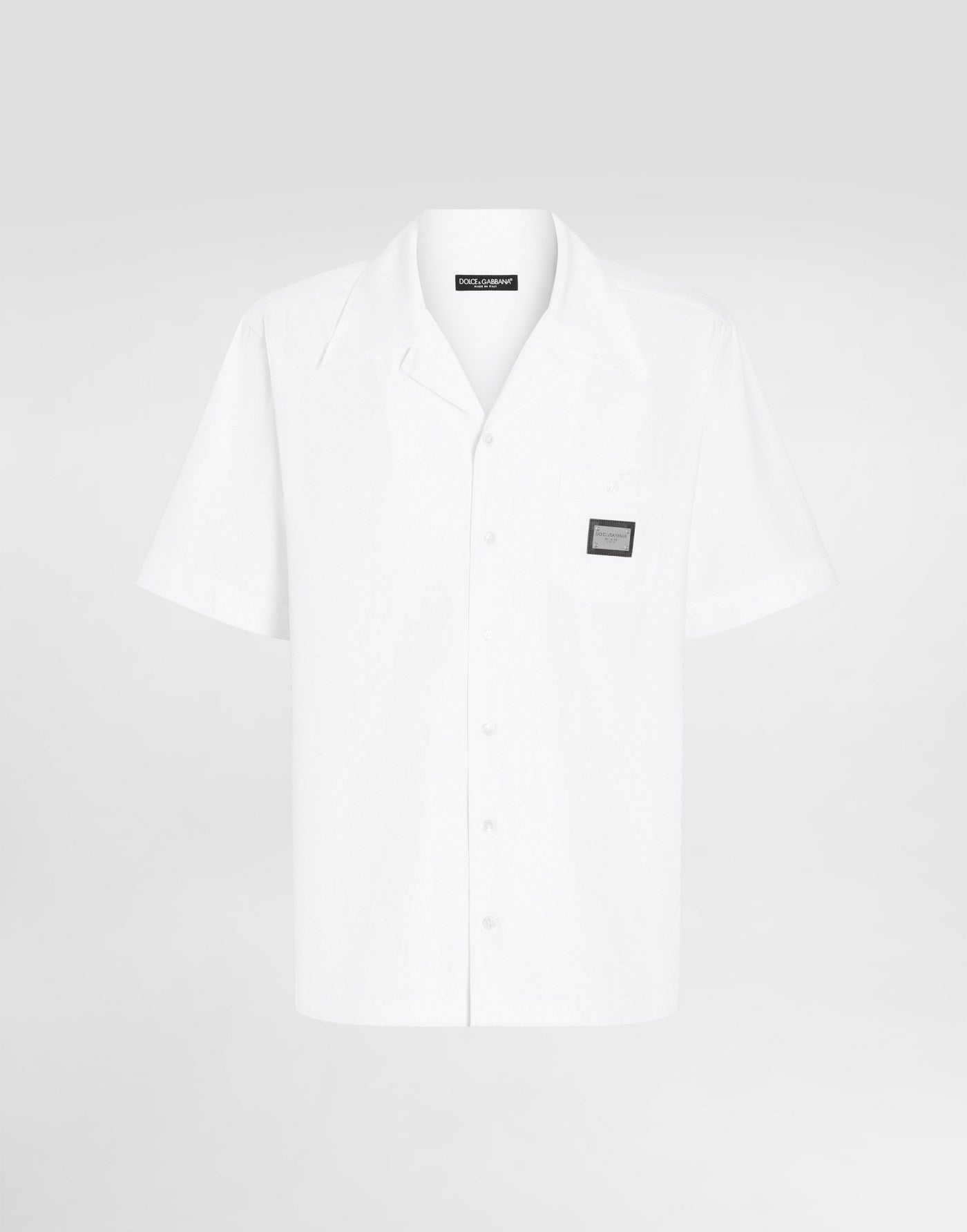 Cotton Hawaiian shirt with branded tag