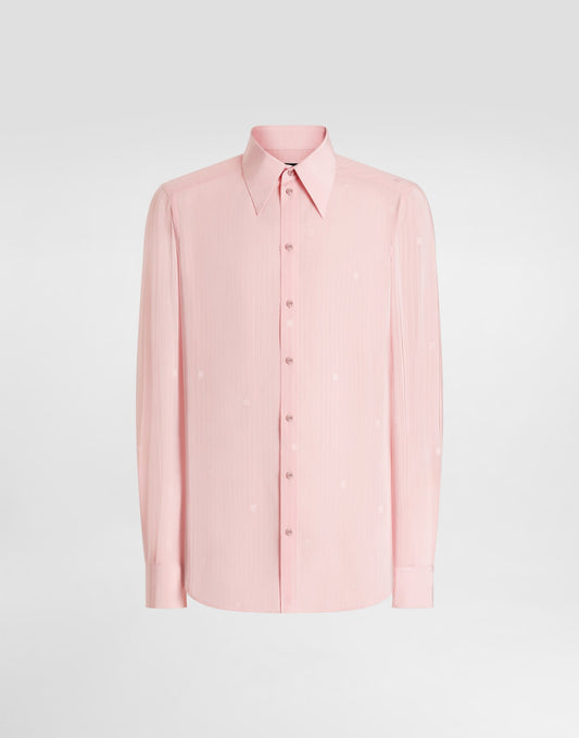 Gold shirt in silk jacquard