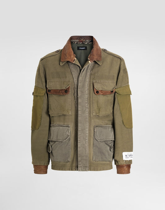 Cotton and lambskin jacket