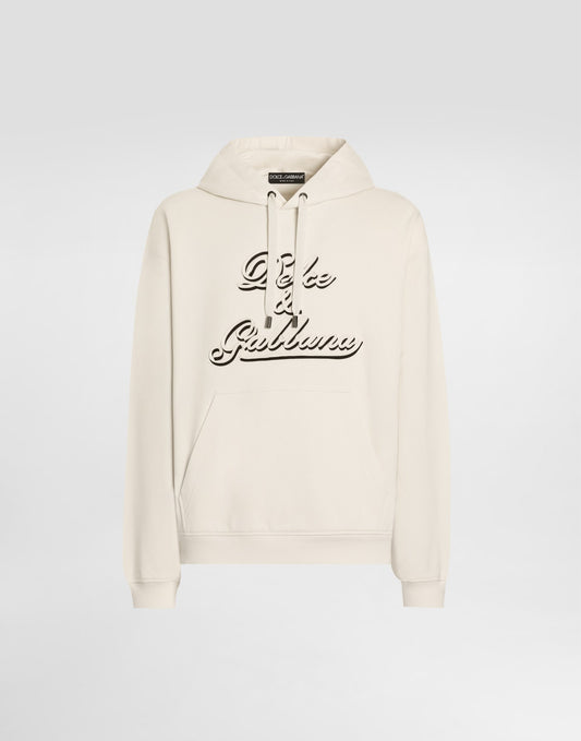 Jersey hoodie with embroidery