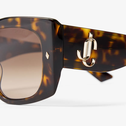 Gabi Havana and Gradient Brown Acetate Butterfly Sunglasses
