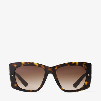 Gabi Havana and Gradient Brown Acetate Butterfly Sunglasses