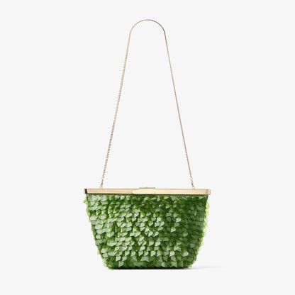 Ganache Clover All Over Heart Pailettes Clutch Bag