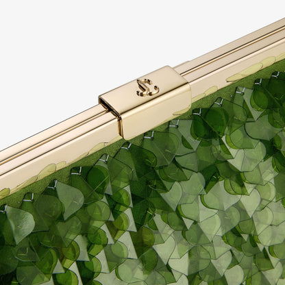 Ganache Clover All Over Heart Pailettes Clutch Bag
