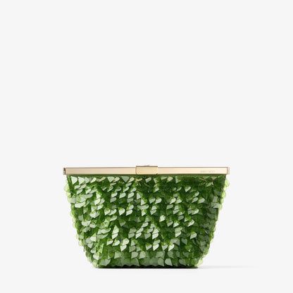 Ganache Clover All Over Heart Pailettes Clutch Bag