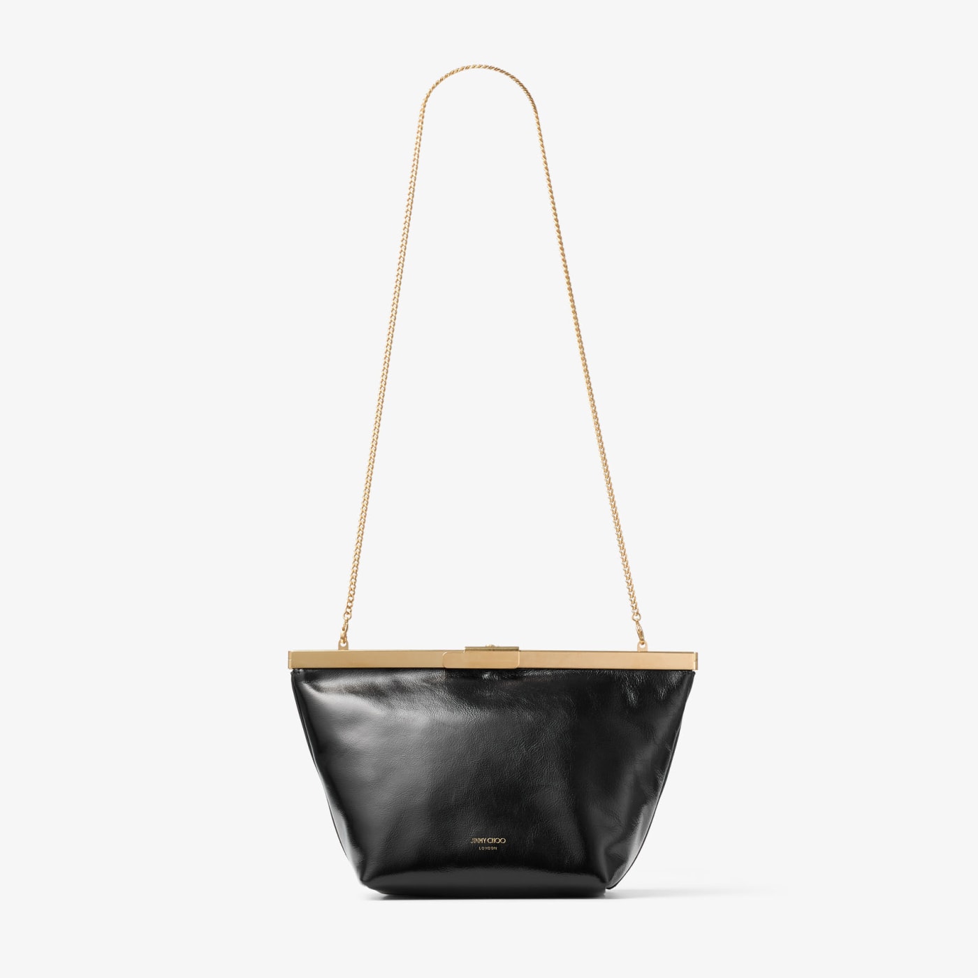 Ganache Black Biker Leather Clutch Bag