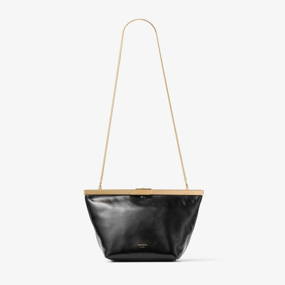 Ganache Black Biker Leather Clutch Bag