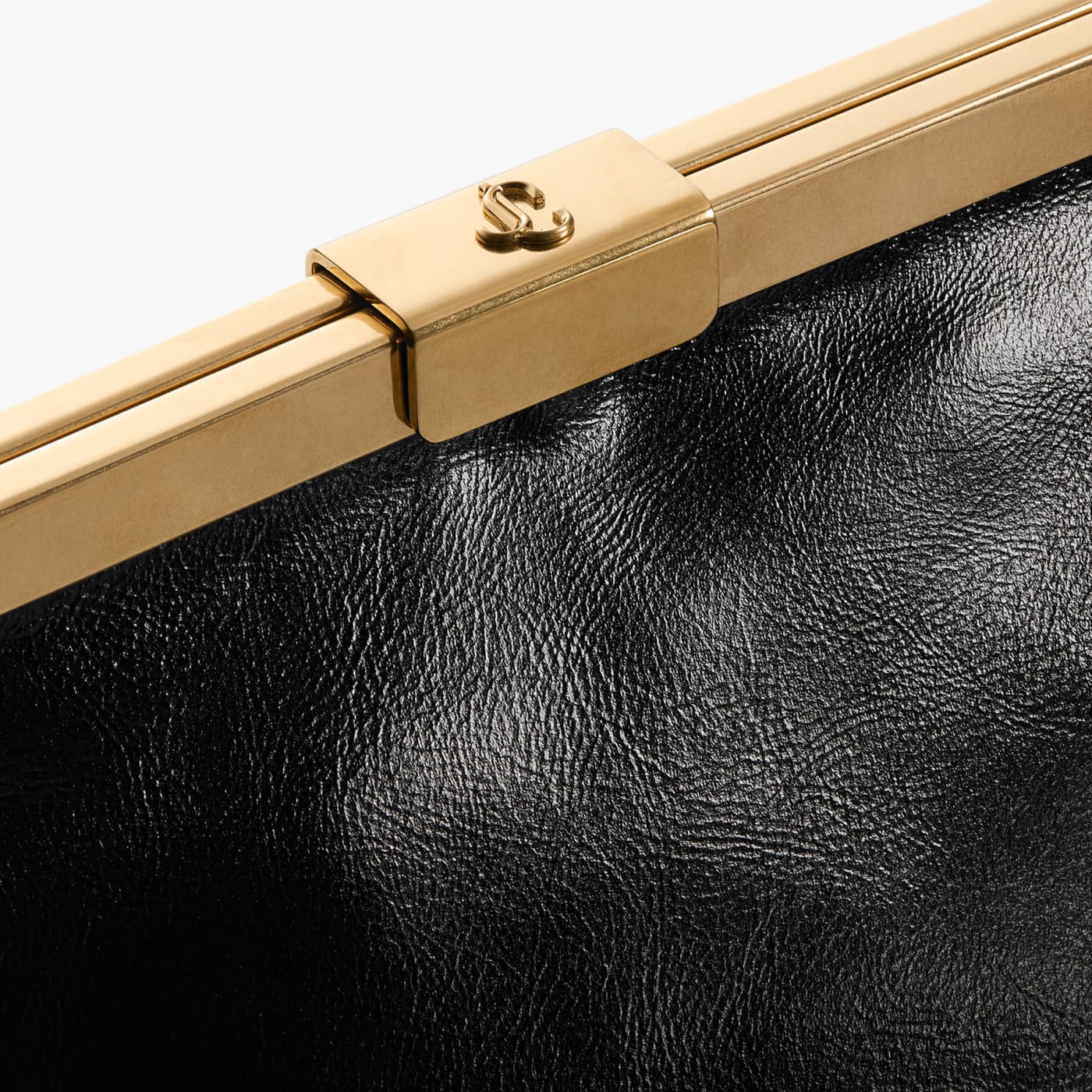 Ganache Black Biker Leather Clutch Bag