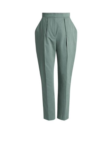 Cotton high-waisted trousers