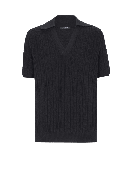 Monogram knit polo