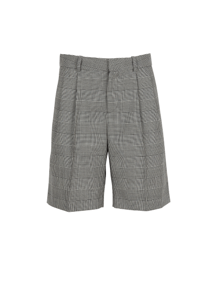 Darted shorts in Prince of Wales jacquard