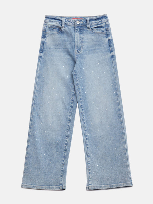 Pamela Rhinestone Wide-Leg Jeans (7-16)