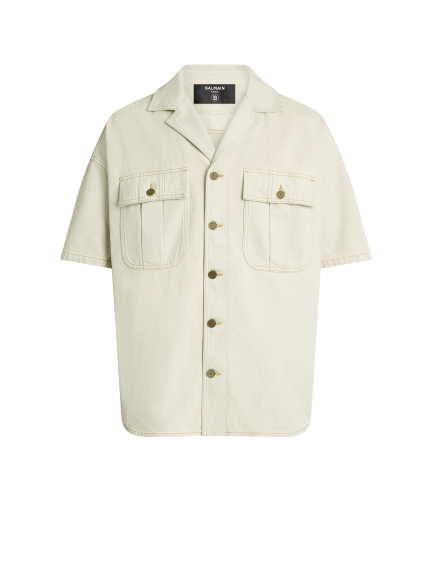 Faded denim overshirt