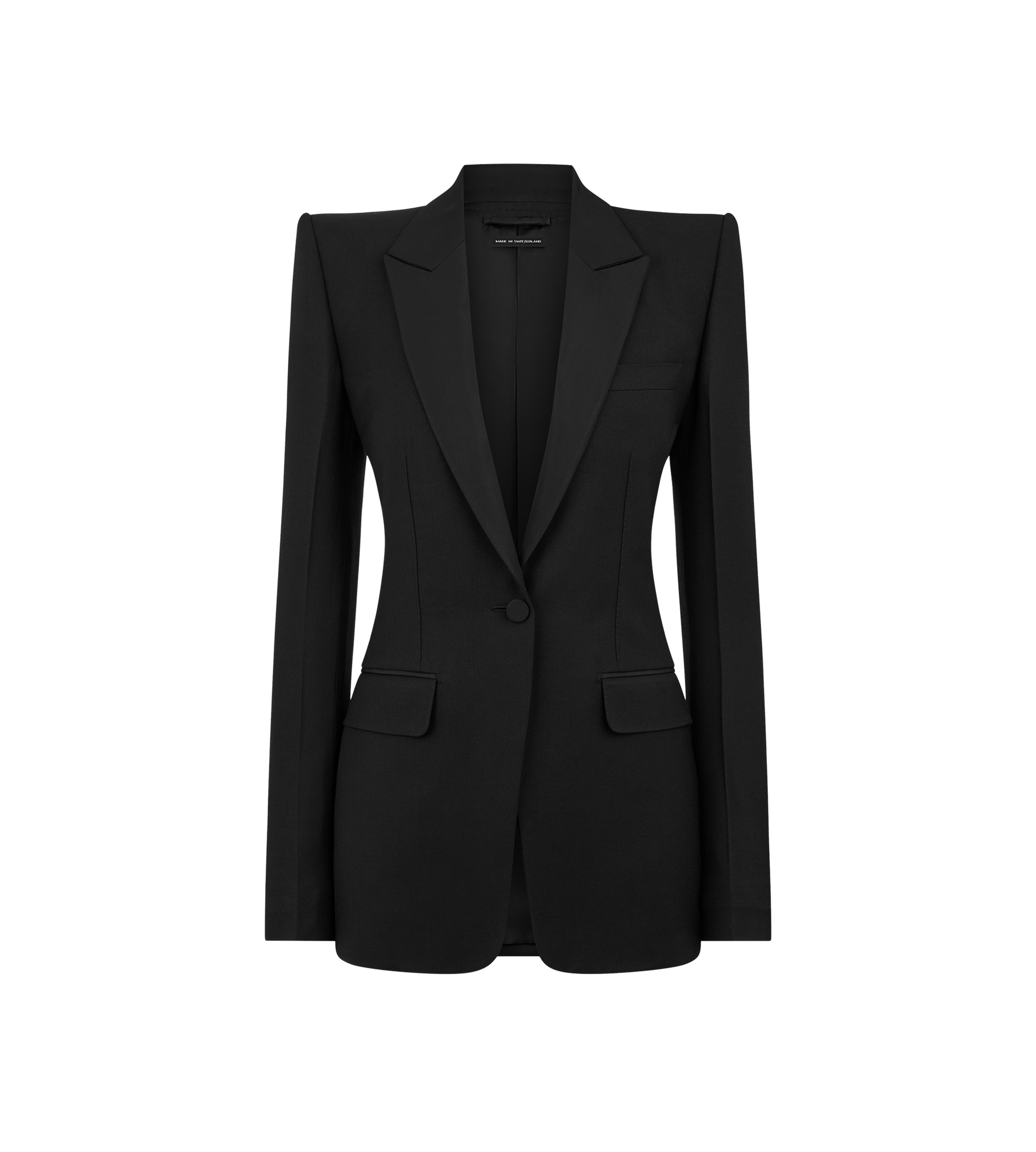 Wool Silk Blend Single Breasted Tuxedo Jacket