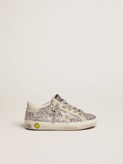Junior Super-Star with silver glitter and suede details