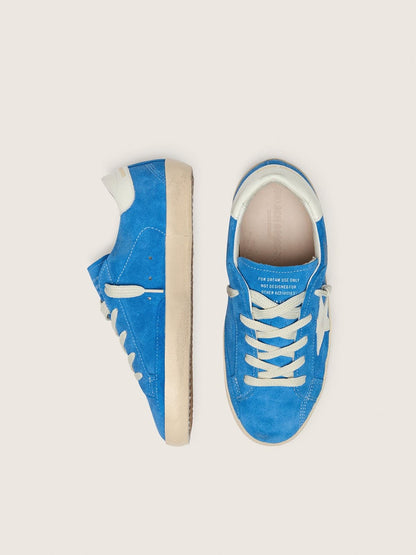 Junior Super-Star in bright blue suede with white leather star