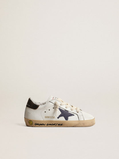 Super-Star Junior in nappa with a printed star and black heel tab