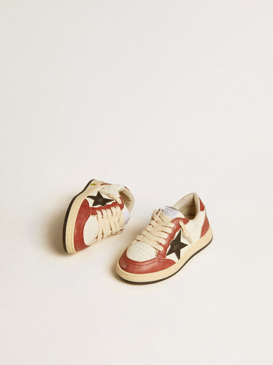 Ball Star Junior in nappa with black star and red leather inserts