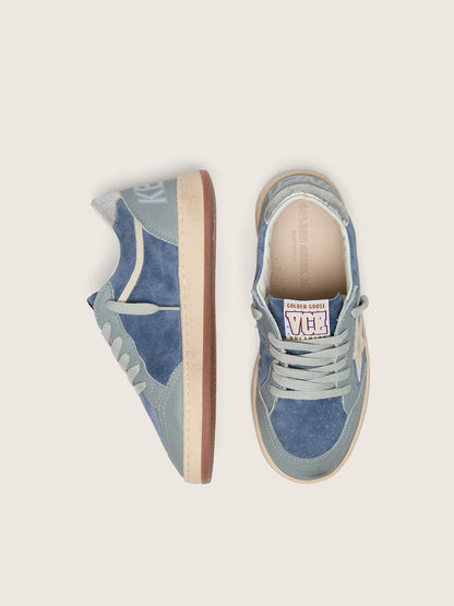 Junior Ball Star in light blue and denim-blue suede with white leather star