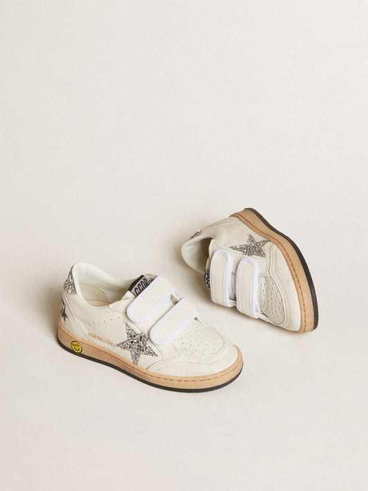 Ball Star Junior in nappa with silver glitter star and heel tab