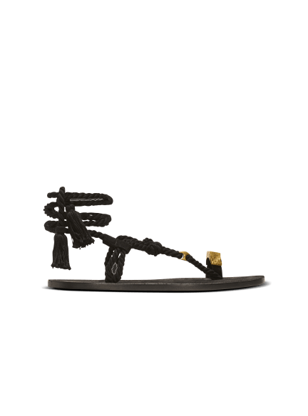 Flat tie sandals