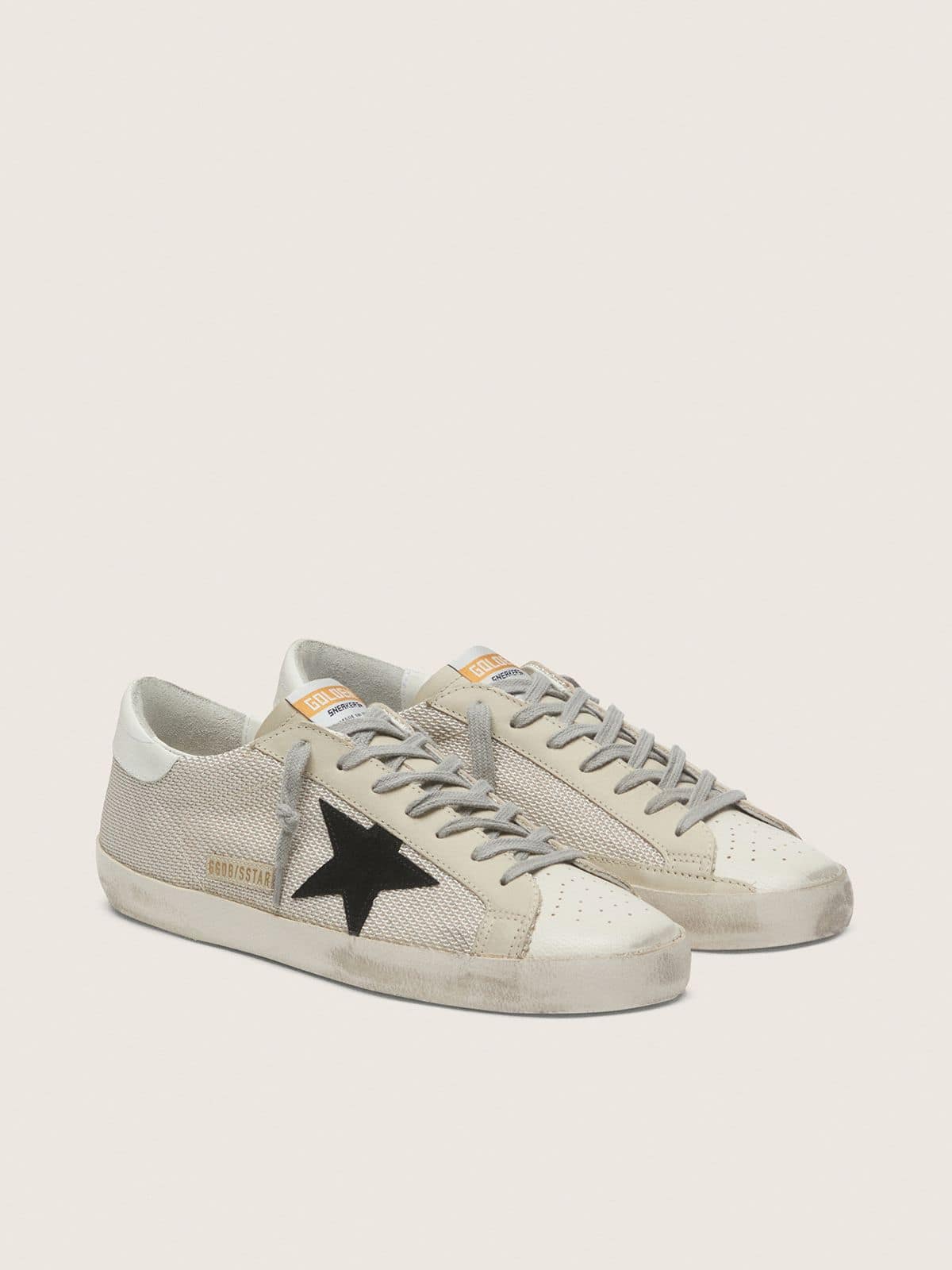 Men's Super-Star in leather with black star