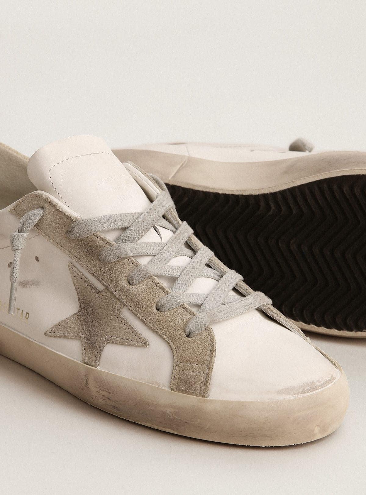 Men’s Super-Star with gray suede star and heel tab