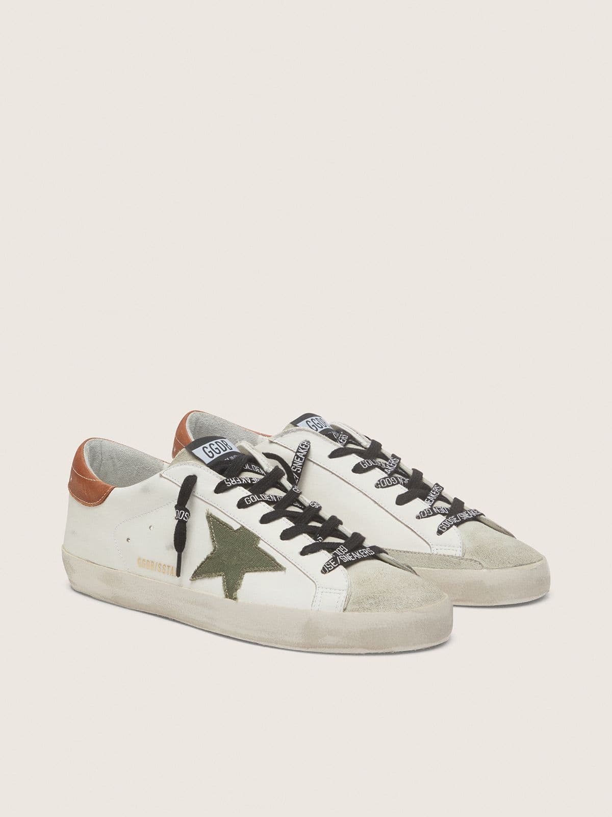 Men's Super-Star with star in olive green canvas