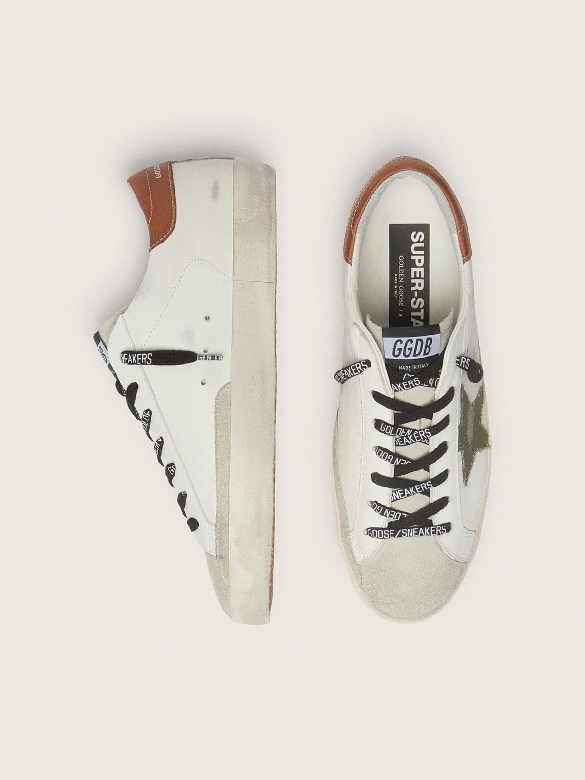 Men's Super-Star with star in olive green canvas