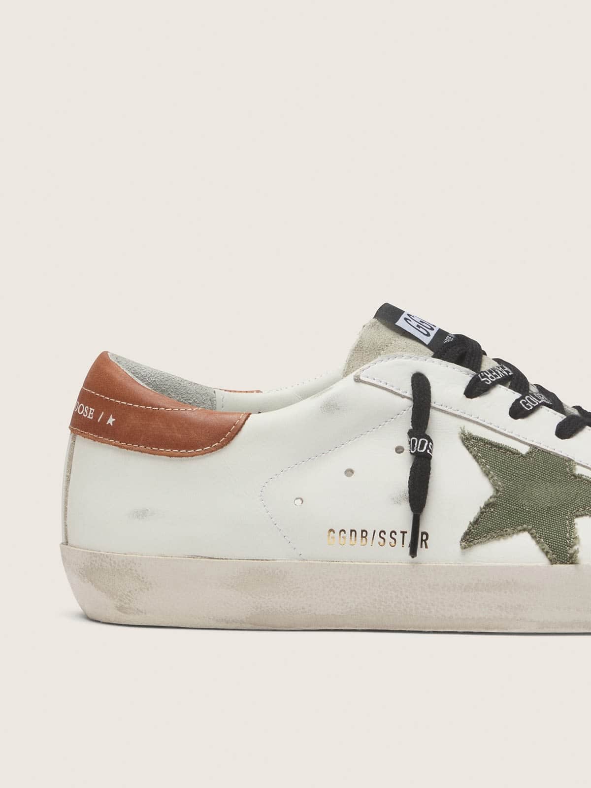 Men's Super-Star with star in olive green canvas