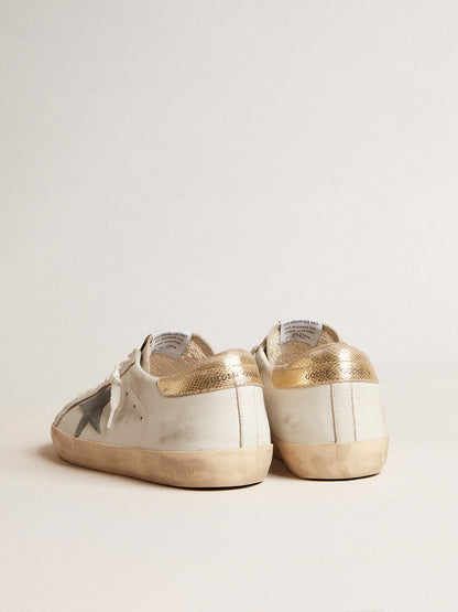 Men's Super-Star with suede star and platinum snake-print leather heel tab